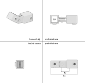 Pozinkovaná uhlová spojka s kĺbom pre jokel 25x25 mm, 0°-180°