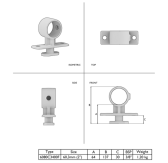 Pozinkovaný držiak na trubku 60,3 mm, Typ C3400F