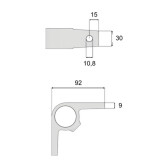 Pozinkovaný držiak poľa pre trubku 42,4 mm, dva úchyty pod uhlom 90°