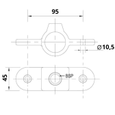 Pozinkovaný držiak poľa pre trubku 42,4mm, s dvoma úchytmi