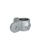 Pozinkovaný rohový kĺbový úchyt pre trubku 48,3 mm, dve oká pod uhlom 90°