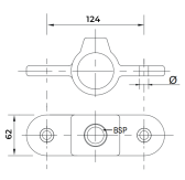 Pozinkovaný držiak poľa pre trubku pre trubku 60,3 mm, s dvoma úchytmi