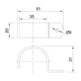 Pozinkovaný sedlový držiak pre trubku 33,7 mm, s jedným úchytom