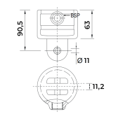 Pozinkovaný svorkový úchyt, pre trubku 60,3 mm