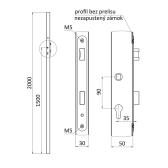 Profil 50x30x1,5mm so zámkom, rozteč 90mm, dĺžka profilu 2m