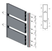 Sada pre výrobu hliníkového plotového poľa 2 m x 1,2 m, lamely 80x16 mm, bez povrchovej úpravy