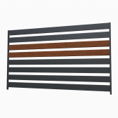 Sada pre výrobu hliníkového plotového poľa 2 x 1,2 m, lamely 100x16 mm, antracit RAL7016 a drevodekor TEPIRA, so štruktúrou