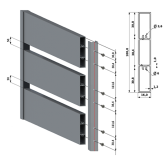 Sada pre výrobu hliníkového plotového poľa 2 x 1,2 m, lamely 100x16 mm, antracit RAL7016 a drevodekor TEPIRA, so štruktúrou