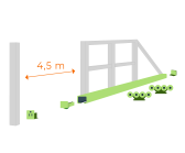 Sada 98x98x5 pre výrobu samonosnej posuvnej brány do šírky prejazdu 4,5m Zn, 9 rolkové vozíky