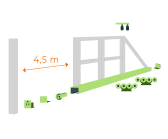 CAIS Samonosná sada 95x86x5 posuvnej brány do šírky prejazdu 4,5m, profil Fe dierovaný KIT DEMO MBE 03