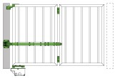 Skladací mechanizmus pre dvojkrídlovú bránu do 4m s otvorením brány na 180°