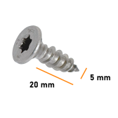 Skrutka samorezná nerezová, zápustná hlava, 5 x 20 mm