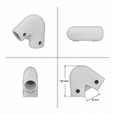 Pozinkovaná spojka pre trubky 42,4 mm, tvar L, 40° - 70° uhol