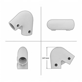 Pozinkovaná spojka pre trubky 48,3 mm, tvar L, 40° - 70° uhol