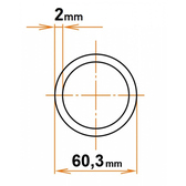 Oceľová trubka 60,3x2mm, FE