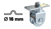 Vodiace koliesko 58mm pre U-profil 16, otočné s platňou