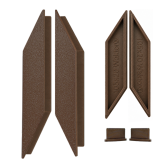 Waktor® Záslepky pre hliníkovú lamelu 105 × 20 mm, kosodĺžnik, hnedé, pár