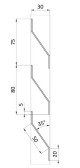 Pozinkovaná plotová lamela tvaru Z, do profilu veľkosti S, pôdorys S1, dĺžka 2 m