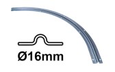 Zahnutá koľajnica U16 pre bránu do oblúku, polomer 1m