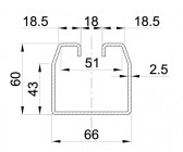 Závesný profil 60x66x2,5mm, pozinkovaný