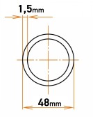 Oceľová pozinkovaná trubka 48x1,5mm, dĺžka 6m