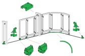 Sada pre výrobu 1ks segmentu koľajovej brány do oblúku, koľajnica polomer 0,5 m (max. dĺžka segmentu 0,75 m)