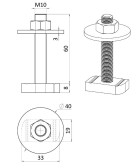 Zostava spojovacích dielov M10x60mm, pre profily 41x41mm a 41x21mm