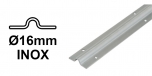 INOX Koľajnica Ø16mm pre koľajovú bránu na skrutkovanie, tvar U