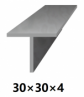 Oceľová tyč tvaru T 30x30x4 (T-profil), bez povrchovej úpravy