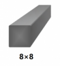 Hranatá štvorcová plná oceľová tyč 8x8 mm (štvorhran), bez povrchovej úpravy
