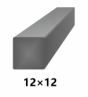 Hranatá štvorcová plná oceľová tyč 12x12 mm (štvorhran), bez povrchovej úpravy