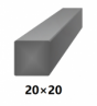 Hranatá štvorcová plná oceľová tyč 20x20 mm (štvorhran), bez povrchovej úpravy