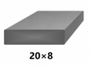 Plochá plná oceľová tyč 20x8 mm (pásovina), bez povrchovej úpravy
