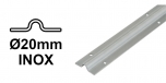 INOX Koľajnica Ø20mm pre koľajovú bránu na skrutkovanie, tvar U