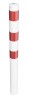 491B parkovací stĺpik okrúhly 102x2,9x900mm, na zabetónovanie, ZN, biela/červená