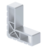 Hliníková rohová spojka pre stĺpikové profily, 30x30mm