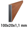 Hliníkový jokel obdĺžnikový 100x20x1,1 mm, drevodekor so štruktúrou, dekor AURIA (Zlatý orech)