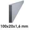 Hliníkový jokel obdĺžnikový 100x20x1,6 mm