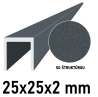 Hliníkový U profil 25x25x2mm, antracit RAL7016 so štruktúrou