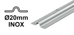 INOX Koľajnica Ø20mm pre koľajovú bránu na skrutkovanie, tvar U