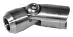 Koncový nerezový držiak trubky ⌀12 mm uhlovo nastaviteľný do stĺpiku zábradlia ⌀42,4 mm, AISI304, brus