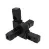 Raccord mobile en plastique pour profilés, 180°, en croix, pour profilé 20x20x1,5 mm